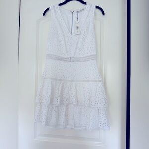 NWT Alice + Olivia White Lace Mini Dress